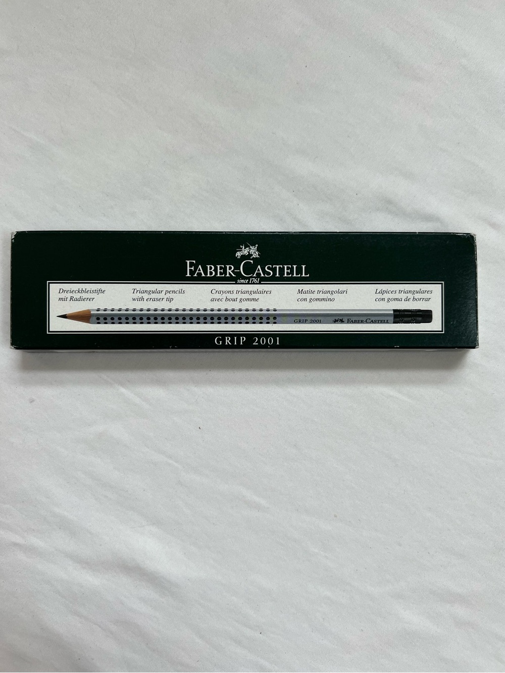 Faber-Castell Pencils Grip 2001 12 Pack German Triangle Shape Soft-Grip Eraser